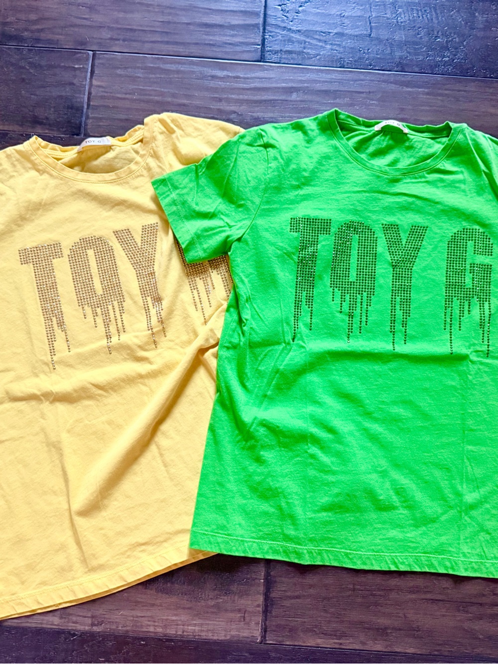 TOY G Lot of 2 Dazzle Drip Logo Tees T-Shirts - 
Sz S/L NEW $280
